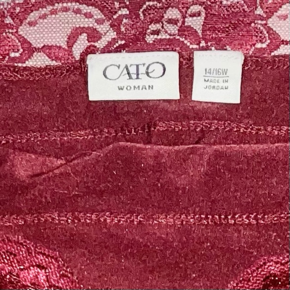 Cato Burgundy Tank 14/16W - Picture 2 of 5
